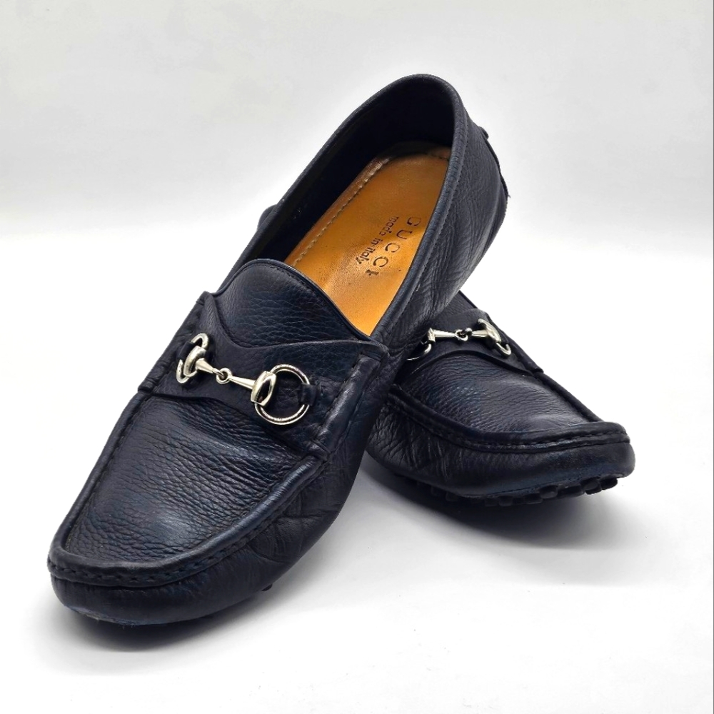 Gucci Oxfords  Loafers- Navy Blue - Size EU 42